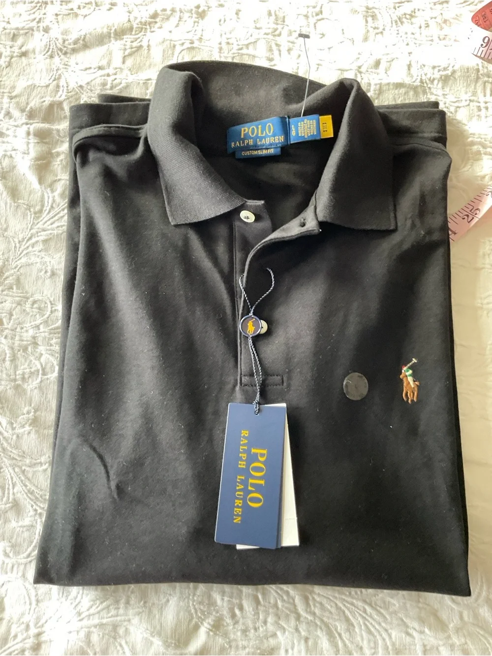 Polo by Ralph Lauren Black Short-Sleeve Classic Polo Size large